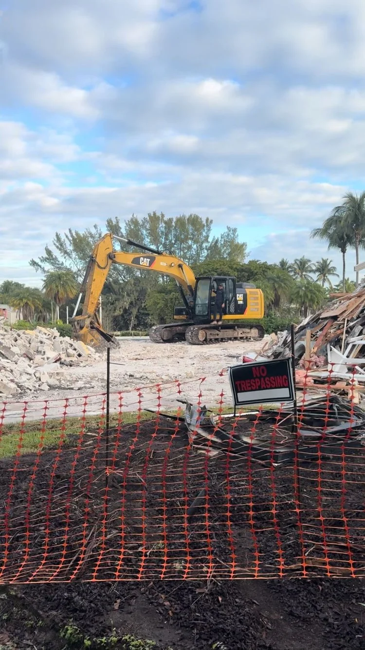Bison Demolition excavator clearing a site